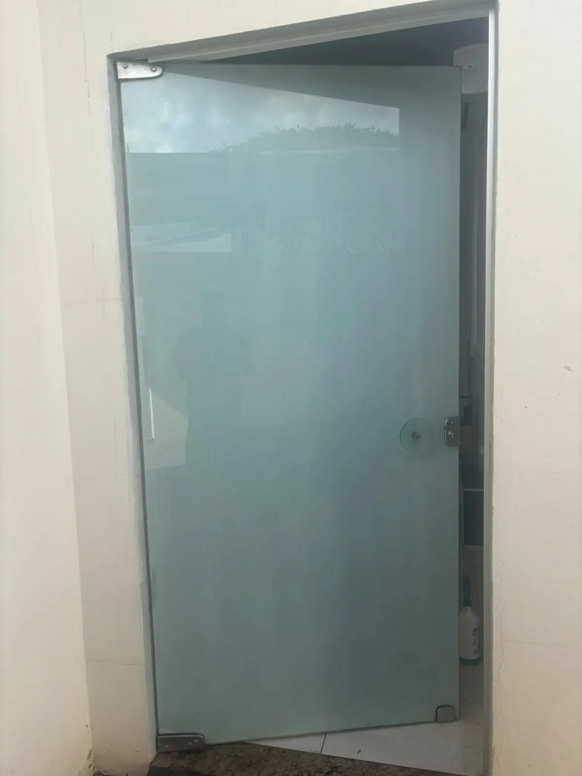 Insulfilm branco em porta de vidro